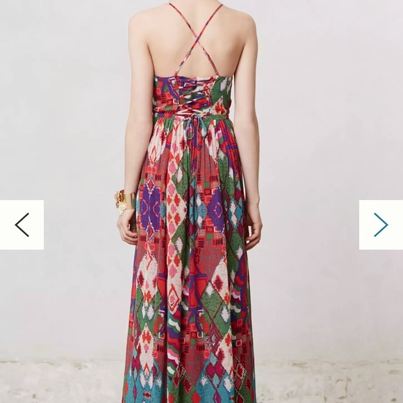 NWT Anthropologie Maeve Tarana Dress Ikat Maxi Size 0 - Picture 9 of 9